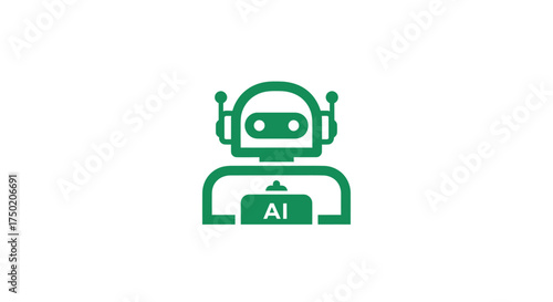 Green robot icon with AI text on its body