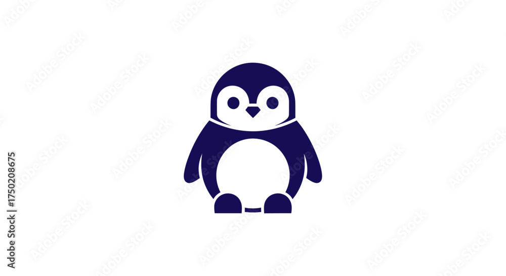 Obraz premium Navy penguin icon, standing