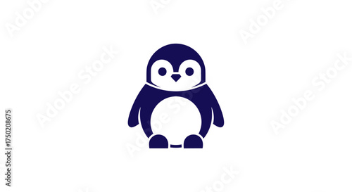 Navy penguin icon, standing