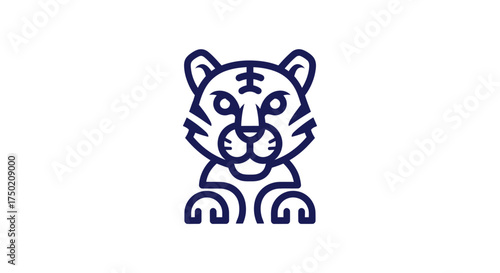 Stylized tiger icon in blue