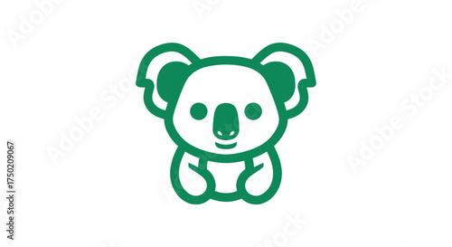 Simple green outline of a seated koala