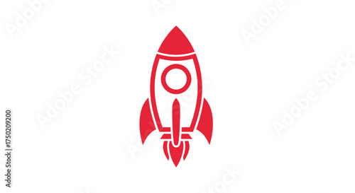 Red rocketship launching
