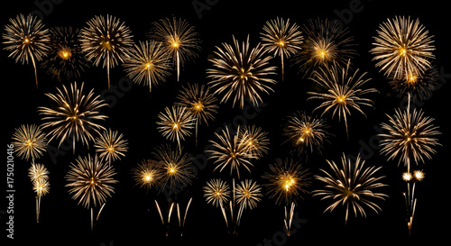 Spectacular fireworks display against the night sky celebration background
