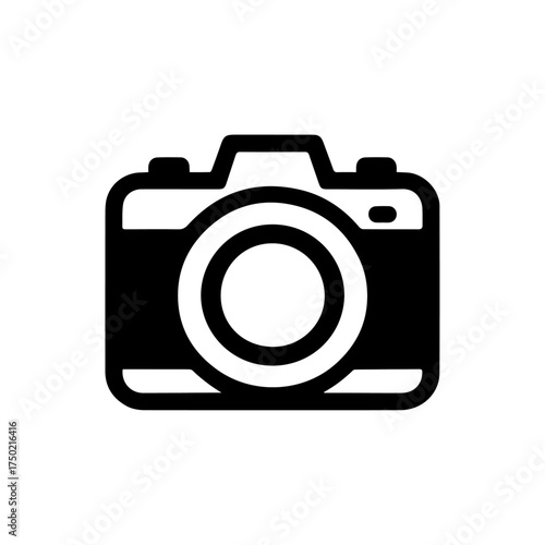 Camera Icon Vector – Black and White Photography Symbol Design