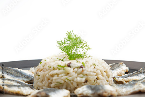Anchovy Fish And Salad - Turkish name hamsili pilav
