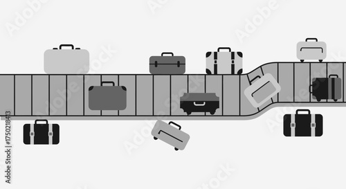 Baggage claim with luggage, conveying a message of travel and destinations