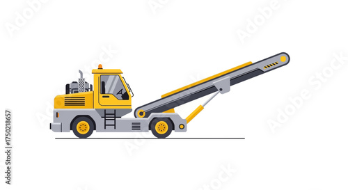 Illustrative vector of a conveyor loader truck for transportation purposes