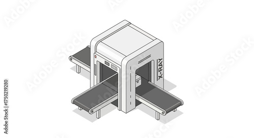 Isometric X-Ray Scanner Illustration for Security and Medical Applications