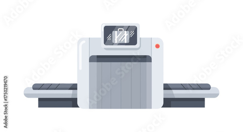 Security conveyor belt, modern checkpoint luggage x-ray scanner machine