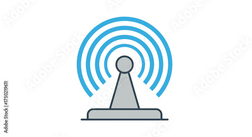 Stylized representation of signal transmission symbol for web design