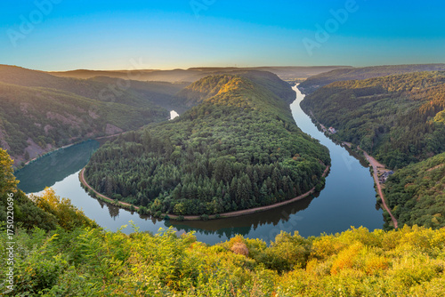 Wallpaper Mural landscape of the Saarland with a view to Saar river bend in Germany Torontodigital.ca