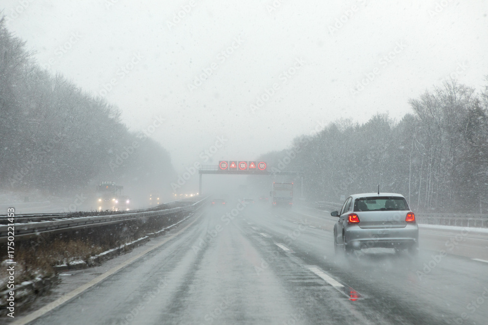 custom made wallpaper toronto digitalhighway with cars in winter with snow fall