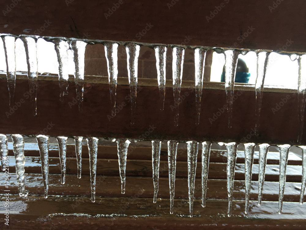 custom made wallpaper toronto digitalicicle in detail hanging on a board, background and symbol for winter
