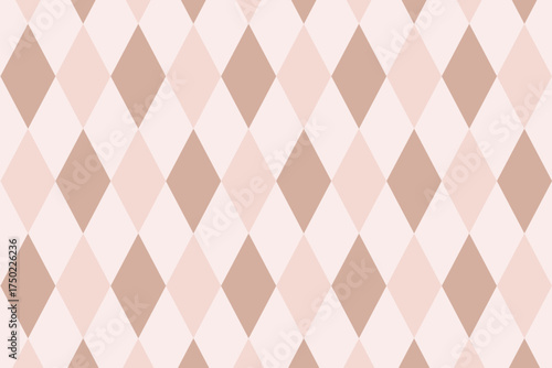 Neutral pastel beige argyle pattern background with classic diamond shapes. Nude brown tones create elegant textile-inspired textured bg, for fabric print, wrapping paper, wallpaper design, vector