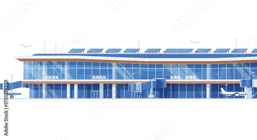 Modern Airport Terminal with Renewable Energy and Seamless Connectivity
