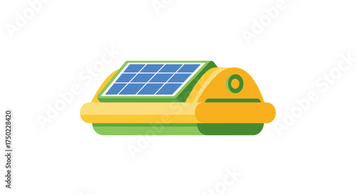 Unique floating device featuring solar panels for sustainable energy usage