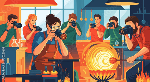 Capturing the molten art: A glassblower and photographers in creative synergy