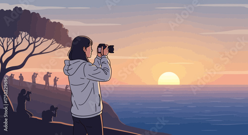 Capturing the Golden Hour: A Seaside Photography Gathering at Sunset