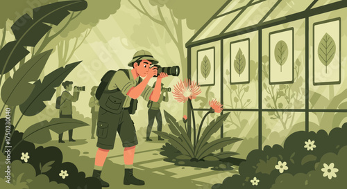 Illustrative botanical excursion with focus on the beauty of nature photography