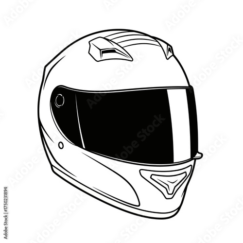 Full face motorcycle helmet, a protective headgear for riders, featuring a dark visor and sleek design