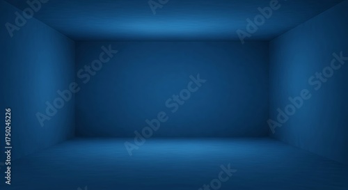 Captivating studio in shades of cerulean blue showcasing depth design