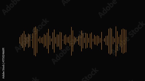 Orange Sound Waveform Graphic on Black Background audio visualization equalizer