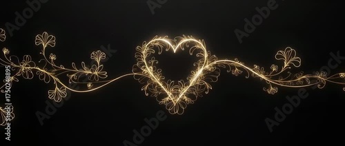 A sophisticated animation of a single gold line drawing a beautiful floral heart. This minimalist and elegant design is perfect for luxury brands, Mother's Day greetings, or wedding invitations.