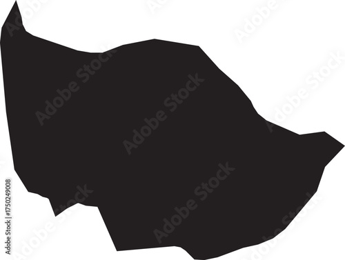 Zug Canton Map of Switzerland Black Silhouette Isolated