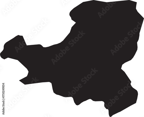 Schwyz Canton Map of Switzerland Black Silhouette Isolated