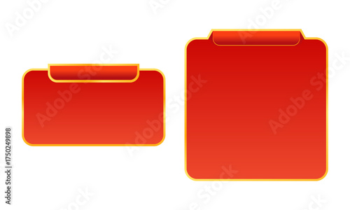 Red title box label banner for modern promotional and highlight text layout