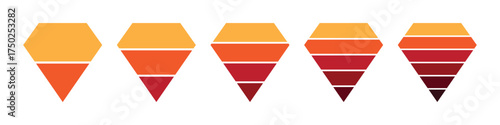 Red yellow diamond shaped infographic template. Business stages, workflow and marketing process.
