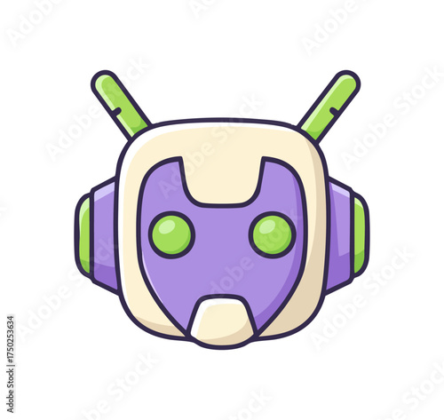 Futuristic Robot Head AI Artificial Intelligence Vector