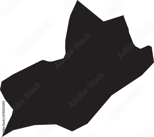 Geneva Canton Map of Switzerland Black Silhouette Isolated