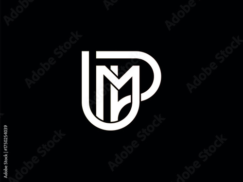 ump monogram logo, Monogram collection letter ump, interlock, modern style good for brand, clothing, apparel, streetwear, baseball, basketball, football