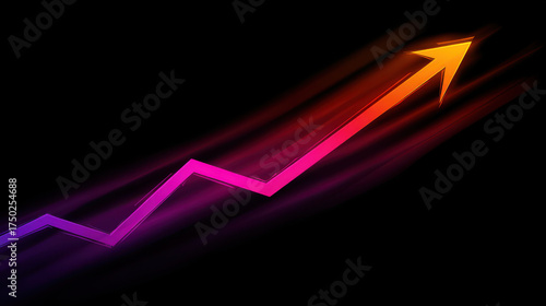 Dynamic upward arrow symbolizes growth and progress, representing mission statement for profit in visually striking manner