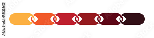 Red yelow infographic elements set showing progression steps and linked chain process flow chart