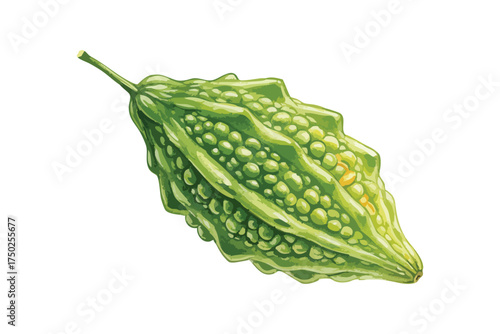 Bitter Gourd Isolated Green Vegetable Produce Culinary Ingredient