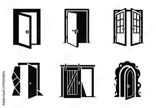 Door Open Entrance Exit Home Office Interior Exterior Icon