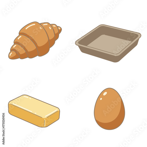 Fresh bread loaf and boiled egg breakfast illustration representing cozy fall morning and home-cooked comfort