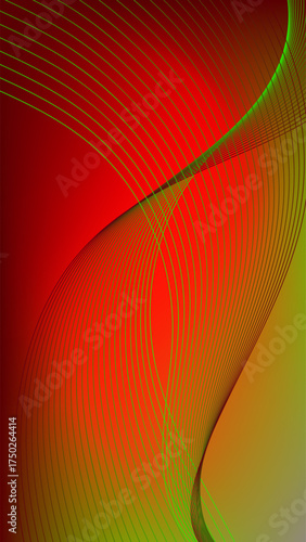 Green red maroon gradient mesh abstract background with wavy blended lines nice for wallpaper or banner