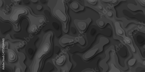 Organic abstract topographic map pattern in shades of gray with layered contours and subtle depth creating a textured topographical background