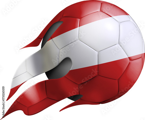 Flying Soccer Ball with Austria Flag