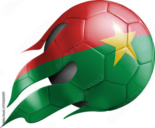 Flying Soccer Ball with Burkina Faso Flag