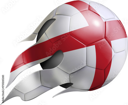 Flying Soccer Ball with England Flag
