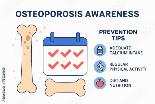 Osteoporosis Awareness Poster with Prevention Tips Vector