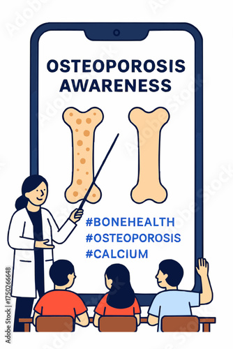 Social Media Campaign Promoting Osteoporosis Awareness Vector