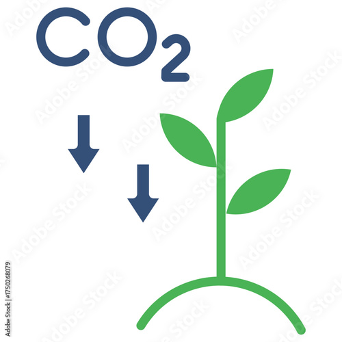 Carbon Sequestration  mixed color icon