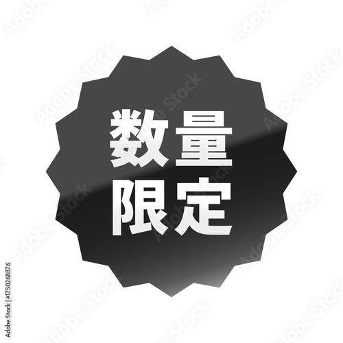 光沢のあるアイコン_数量限定_浅めのギザギザ型_BLACK