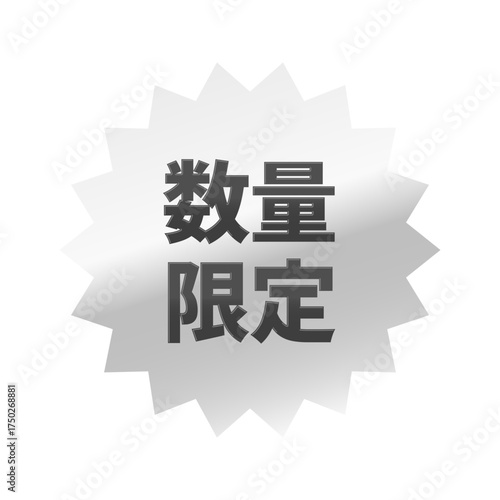 光沢のあるアイコン_数量限定_ギザギザ型_SILVER