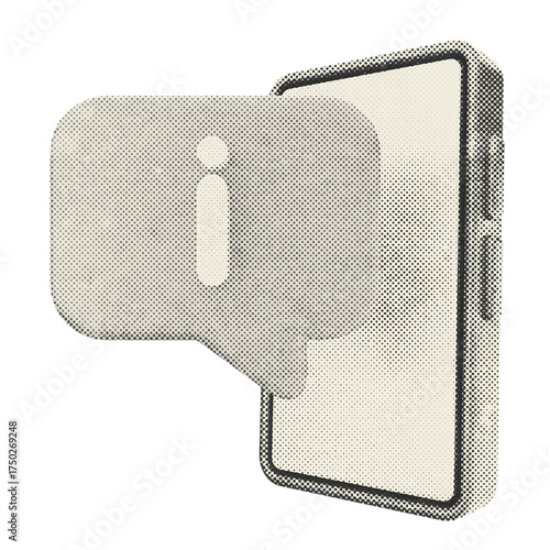 3d helpdesk support center service smartphone halftone style